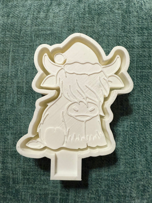 Santa Hat Highland Cow